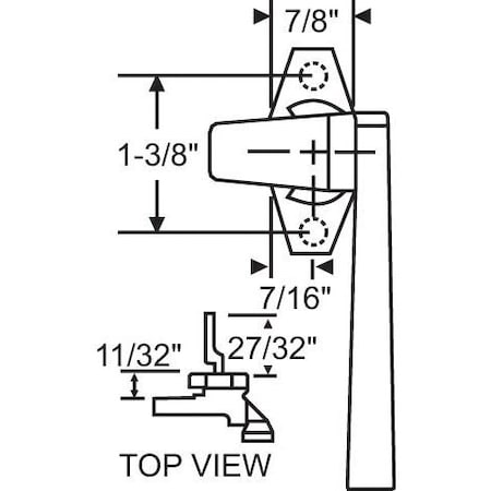 Strybuc Cam Handle Ches Bronze 1 3/8in 32-315-8